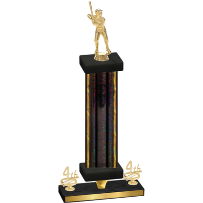 Premium Single Black Glacier Fourth Place Baseball Trophy