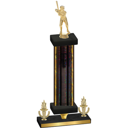 Premium Single Black Glacier Victory Baseball Trophy