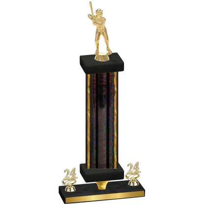 Premium Single Black Glacier Year Baseball Trophy