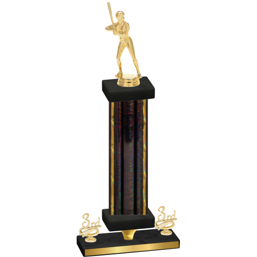 Premium Single Black Glacier Third Place Softball Trophy