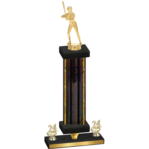 Premium Single Black Glacier Year Softball Trophy