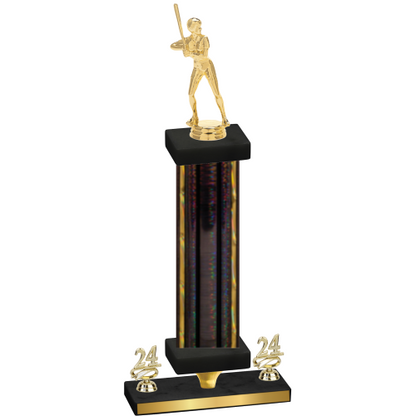 Premium Single Black Glacier Year Softball Trophy