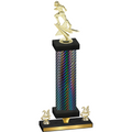 Premium Single Black Carbon Fiber Year Football Trophy