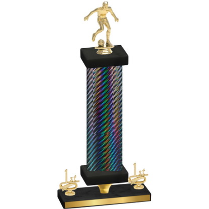 Premium Single Black Carbon Fiber First Place Soccer Trophy
