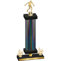 Premium Single Black Carbon Fiber Fourth Place Soccer Trophy