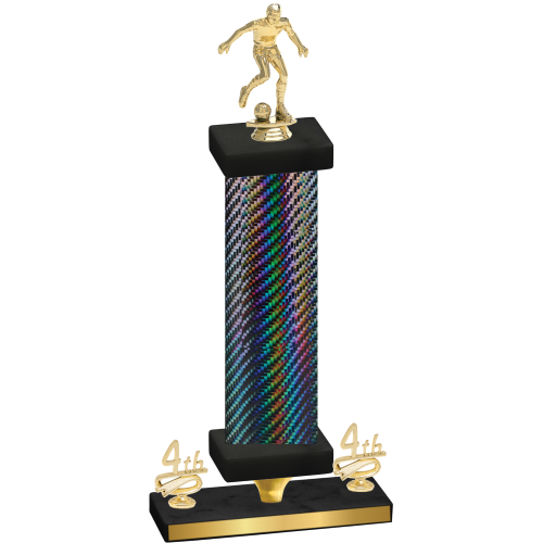 Premium Single Black Carbon Fiber Fourth Place Soccer Trophy
