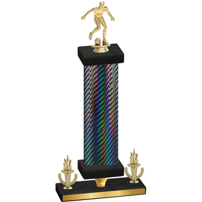 Premium Single Black Carbon Fiber Victory Soccer Trophy