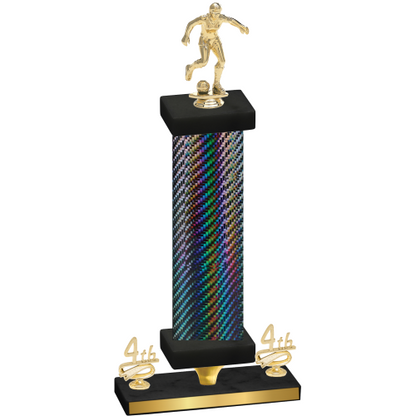 Premium Single Black Carbon Fiber Fourth Place Soccer Trophy