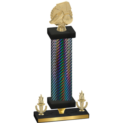 Premium Single Black Carbon Fiber Victory Soccer Trophy