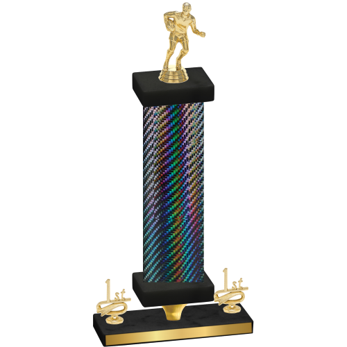 Premium Single Black Carbon Fiber First Place Rugby Trophy