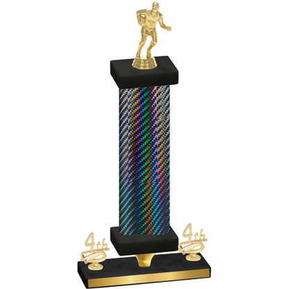 Premium Single Black Carbon Fiber Fourth Place Rugby Trophy
