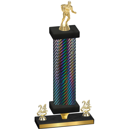 Premium Single Black Carbon Fiber Year Rugby Trophy