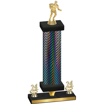 Premium Single Black Carbon Fiber Year Rugby Trophy