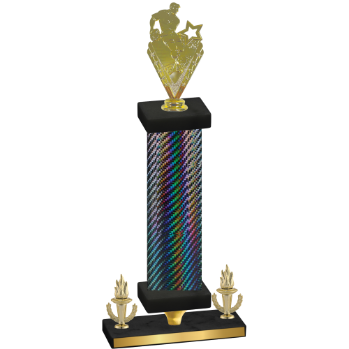 Premium Single Black Carbon Fiber Victory Rugby Trophy