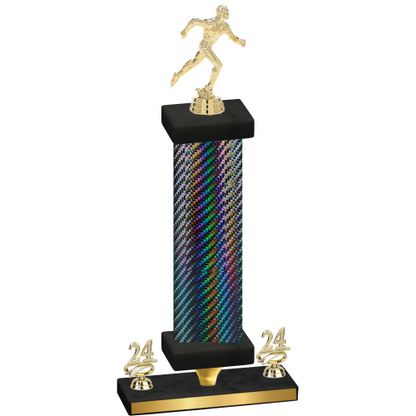 Premium Single Black Carbon Fiber Year Running Trophy