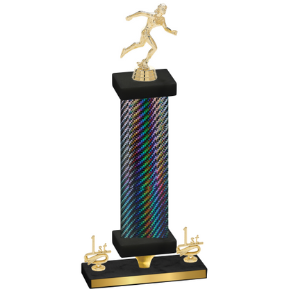 Premium Single Black Carbon Fiber First Place Running Trophy