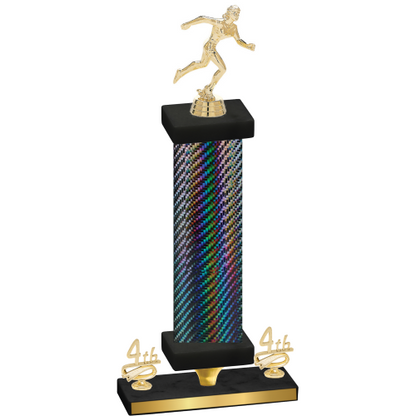 Premium Single Black Carbon Fiber Fourth Place Running Trophy