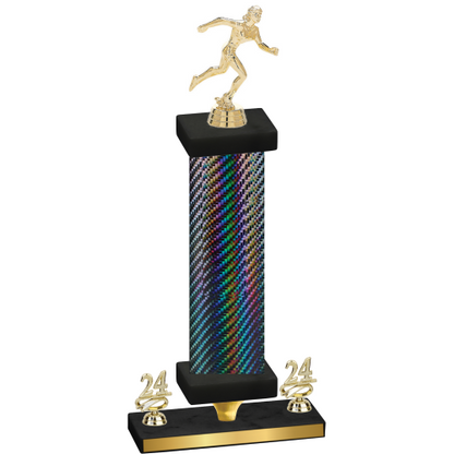 Premium Single Black Carbon Fiber Year Running Trophy