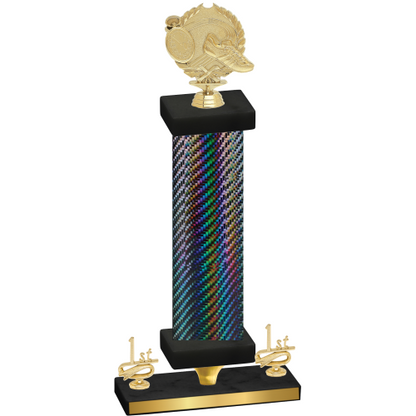 Premium Single Black Carbon Fiber First Place Running Trophy
