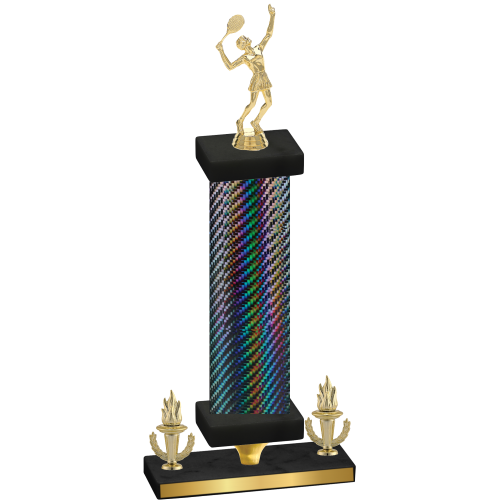 Premium Single Black Carbon Fiber Victory Tennis Trophy