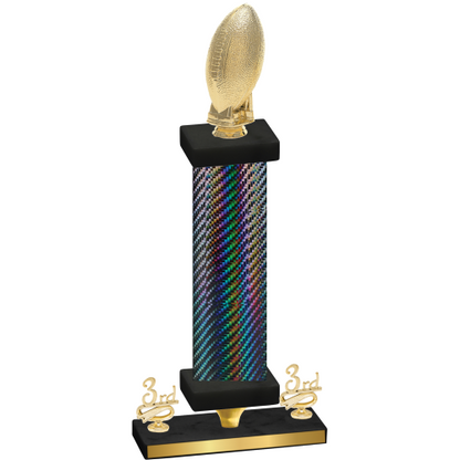 Premium Single Black Carbon Fiber Third Place Football Trophy