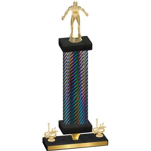 Premium Single Black Carbon Fiber First Place Wrestling Trophy