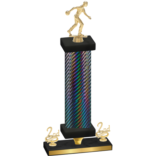 Premium Single Black Carbon Fiber Second Place Bowling Trophy