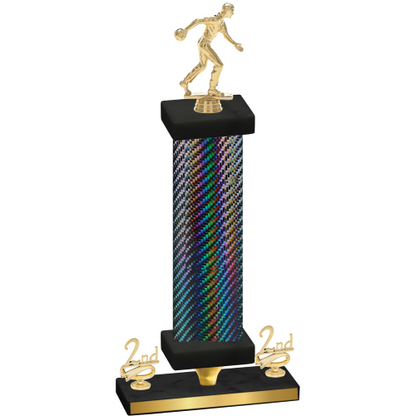 Premium Single Black Carbon Fiber Second Place Bowling Trophy