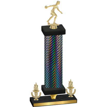 Premium Single Black Carbon Fiber Victory Bowling Trophy