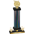 Premium Single Black Carbon Fiber Second Place Bowling Trophy