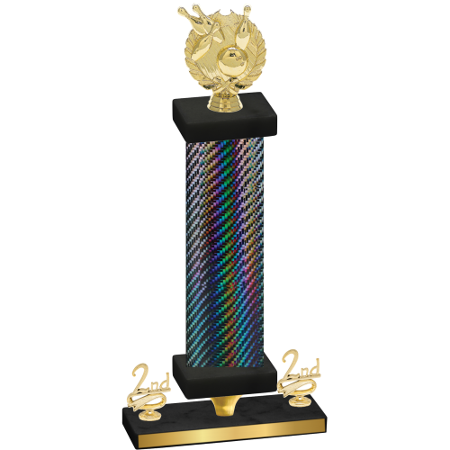 Premium Single Black Carbon Fiber Second Place Bowling Trophy