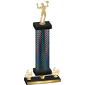 Premium Single Black Carbon Fiber Fourth Place Volleyball Trophy