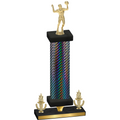 Premium Single Black Carbon Fiber Victory Volleyball Trophy