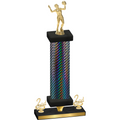Premium Single Black Carbon Fiber Second Place Volleyball Trophy