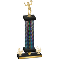 Premium Single Black Carbon Fiber Third Place Volleyball Trophy