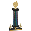 Premium Single Black Carbon Fiber Victory Volleyball Trophy