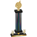 Premium Single Black Carbon Fiber Year Volleyball Trophy