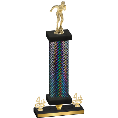 Premium Single Black Carbon Fiber Fourth Place Swimming Trophy