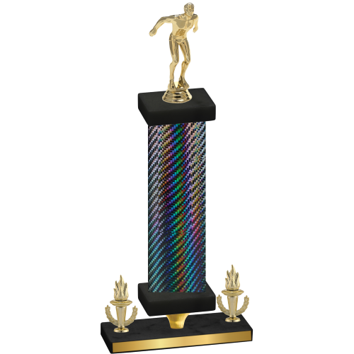 Premium Single Black Carbon Fiber Victory Swimming Trophy
