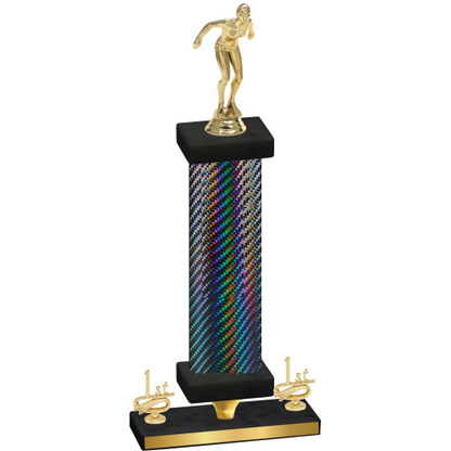 Premium Single Black Carbon Fiber First Place Tennis Trophy