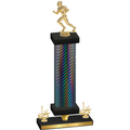 Premium Single Black Carbon Fiber First Place Football Trophy