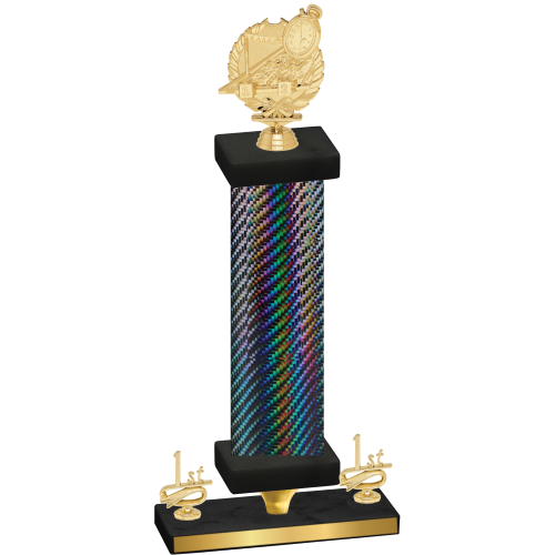 Premium Single Black Carbon Fiber First Place Swimming Trophy