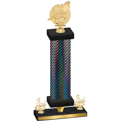 Premium Single Black Carbon Fiber Third Place Swimming Trophy