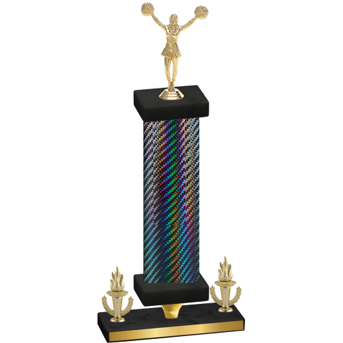 Premium Single Black Carbon Fiber Victory Cheerleading Trophy