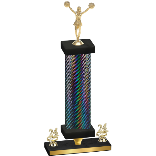 Premium Single Black Carbon Fiber Year Cheerleading Trophy