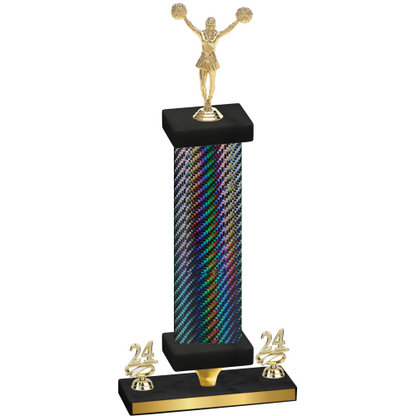 Premium Single Black Carbon Fiber Year Cheerleading Trophy