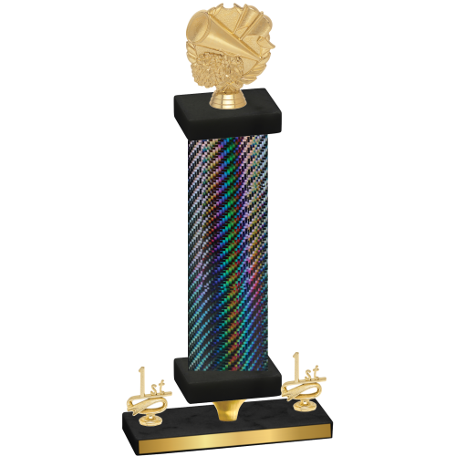 Premium Single Black Carbon Fiber First Place Cheerleading Trophy