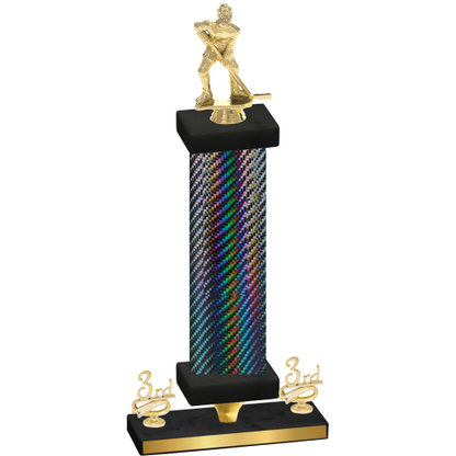 Premium Single Black Carbon Fiber Third Place Hockey Trophy