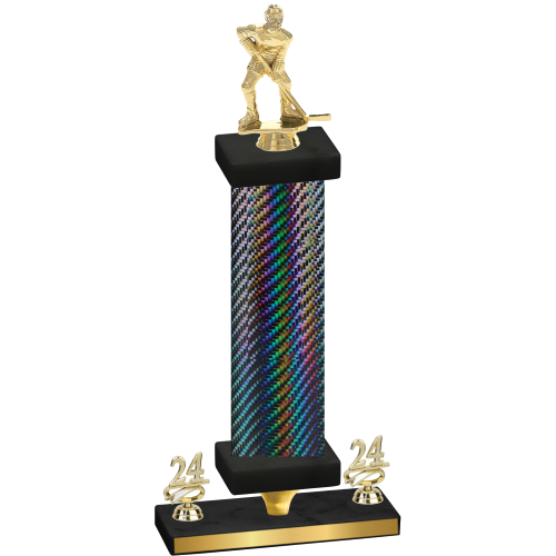 Premium Single Black Carbon Fiber Year Hockey Trophy