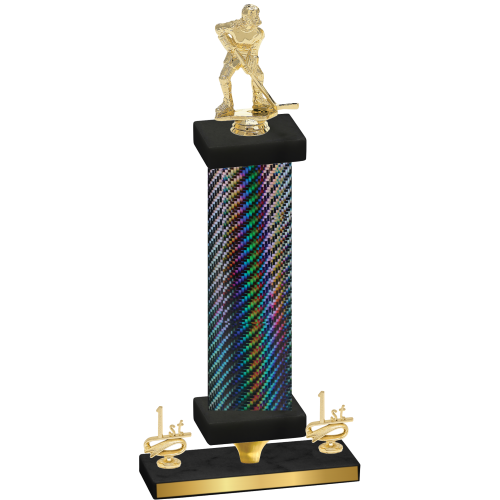 Premium Single Black Carbon Fiber First Place Hockey Trophy